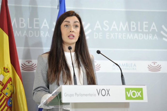 La portavoz de Vox en la Asamblea de Extremadura, Inés Checa, en una imagen de archivo.