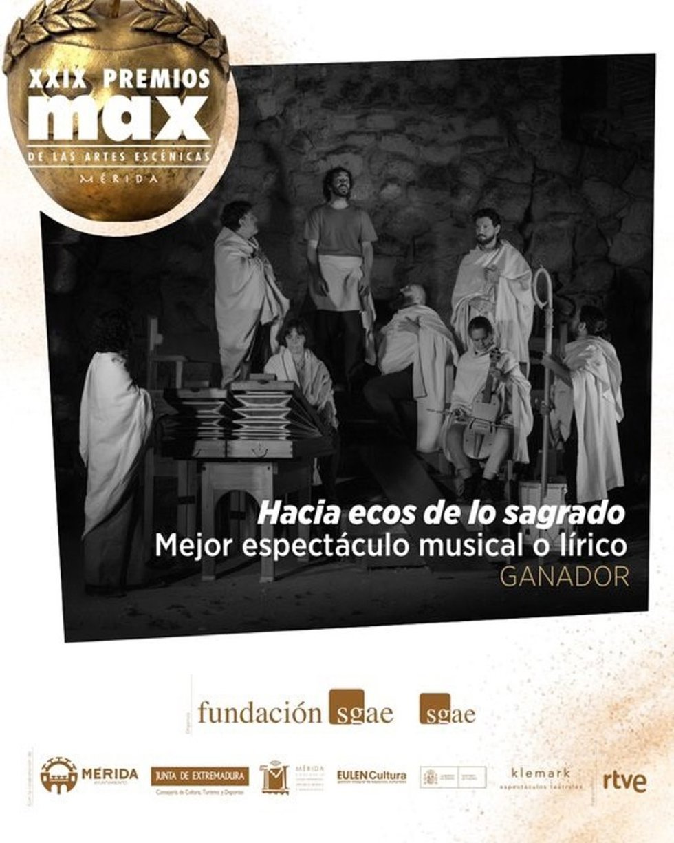 Imagen del Premio Max 2026 a Mejor espectáculo musical o lírico por su espectáculo 'Hacia ecos de lo sagrado'