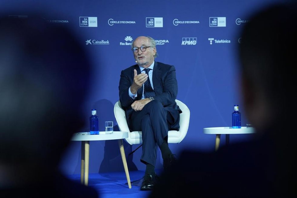 El presidente de Repsol, Antonio Brufau, durante su participación en la 41 Reunió Cercle d'Economia en Barcelona.