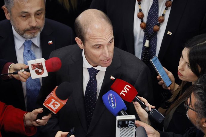 Valparaiso, 1 de junio 2026. El ministro de Seguridad Publica Martin Arrau durante la primera cuenta publica del presidente Kast en el Salon de Honor del Congreso Nacional. Sebastian Cisternas/Aton Chile