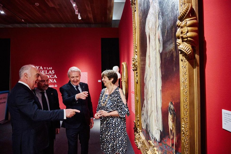José Luis Rodrigo, director general de Fundación Ibercaja; Wifredo Rincón, comisario de la muestra; Emilio del Río, director general de Archivos, Bibliotecas y Museos del Ayuntamiento de Madrid, y Hortensia Bardero, directora del Museo.