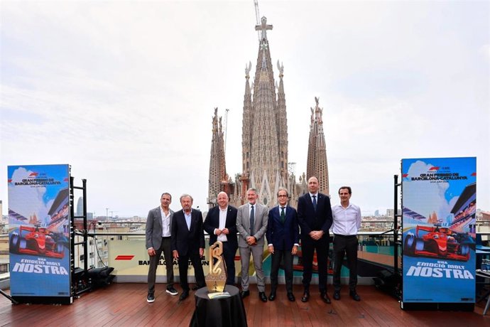 Presentación del Gran Premio de Barcelona-Catalunya 2026 de Fórmula 1 delante de la Sagrada Família de la capital catalana