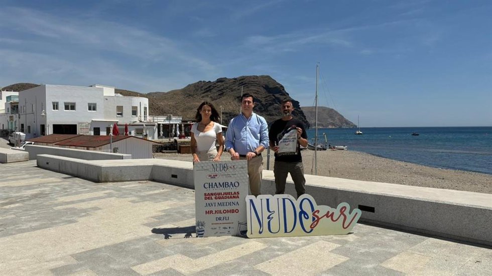 Presentación de la segunda edición del festival 'Nudo Sur' en Las Negras, Níjar (Almería).