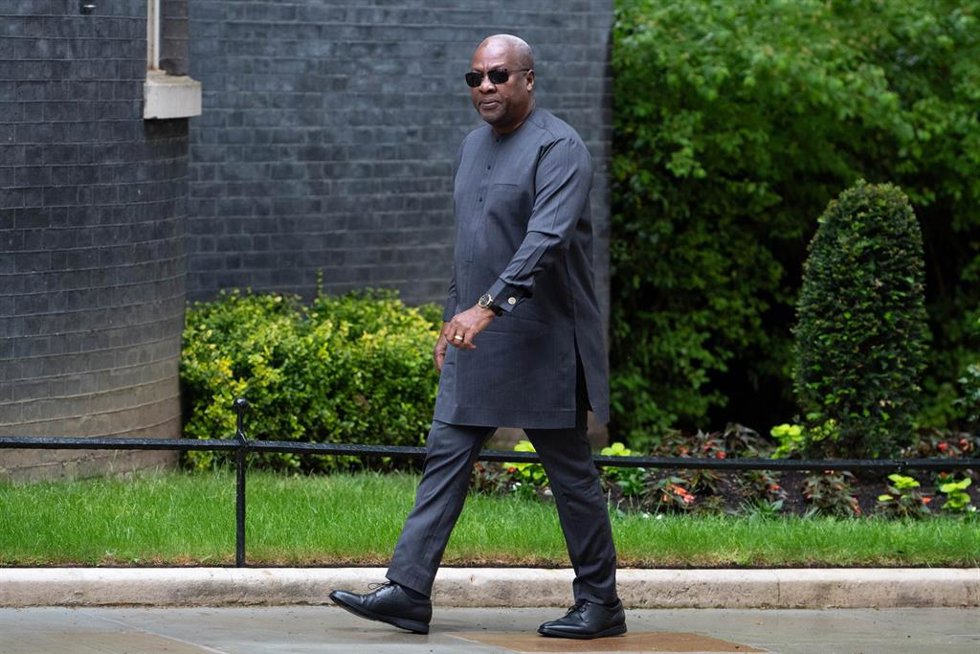 El presidente de Ghana, John Mahama, en el número 10 de Downing Street