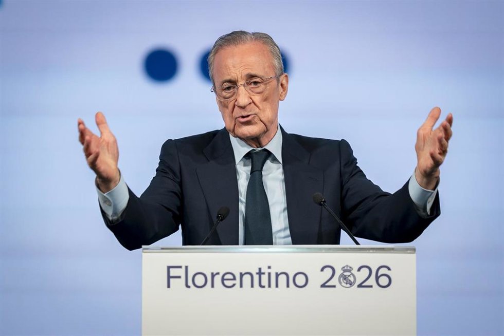 Florentino Pérez durante un acto de su candidatura a presidir el Real Madrid