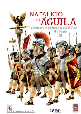 Ccartel diseñado por el ilustrador leonés Toño Benavides para la celebración del Natalicio del Águila.