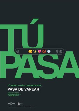 Cartel de la campaña 'Pasa de vapear'