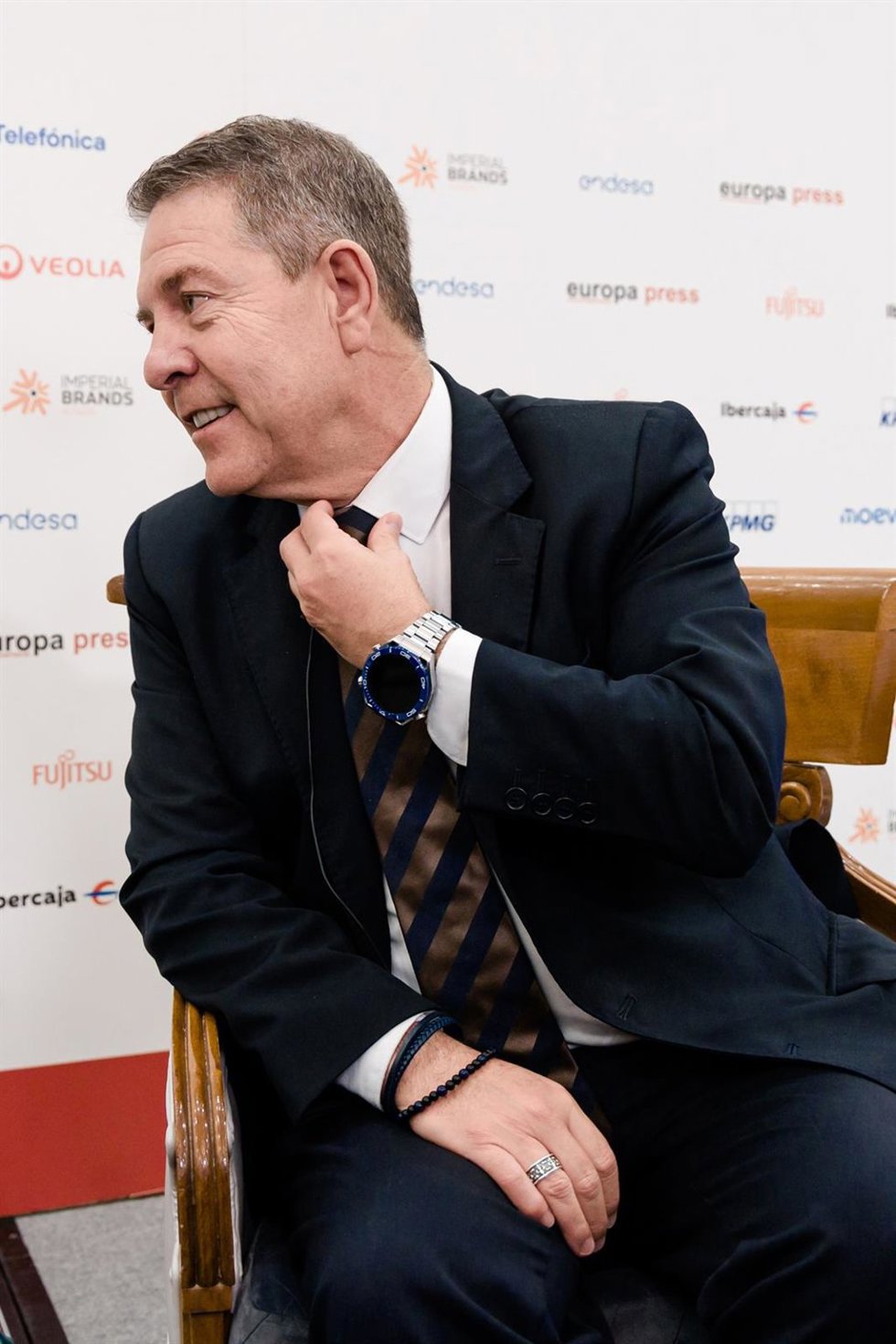 El presidente de Castilla La-Mancha, Emiliano García-Page, durante un desayuno informativo de Europa Press, en el Hotel InterContinental Madrid, a 3 de junio de 2026, en Madrid (España).