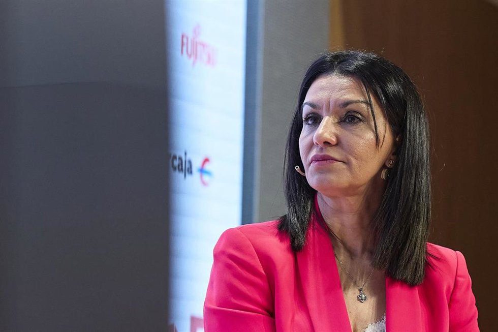 La consejera de Educación, Ciencia y Universidades de la Comunidad de Madrid, Mercedes Zarzalejo, durante un Desayuno Madrid, en el Auditorio Meeting Place