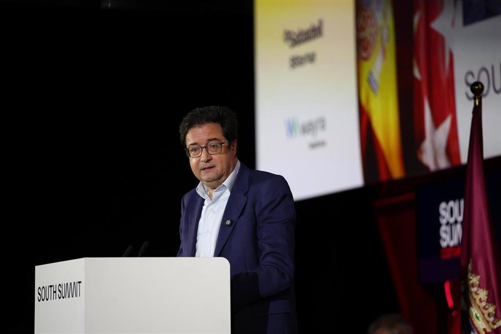 El ministro para la Transformación Digital y de la Función Pública, Óscar López, durante la celebración del acto de inauguración de la 15ª edición del South Summit Madrid 2026, a 3 de junio de 2026, en Madrid (España). Este foro global de emprendimiento e