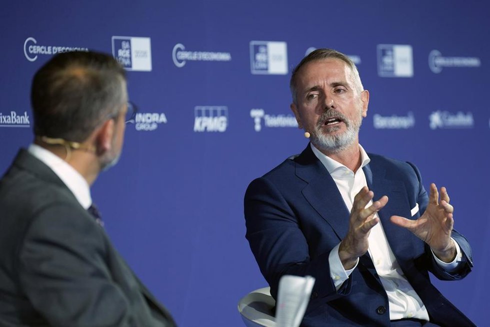 El presidente ejecutivo de Telefónica, Marc Murtra, durante la celebración de la sesión de debate titulada 'IA y soberanía tecnológica europea', a 3 de junio de 2026, en Barcelona, Catalunya (España). Este encuentro, enmarcado en la 41ª Reunión del Cercle