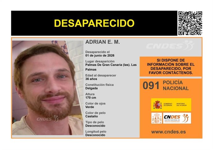 Adrián E.M., desaparecido en Las Palmas de Gran Canaria