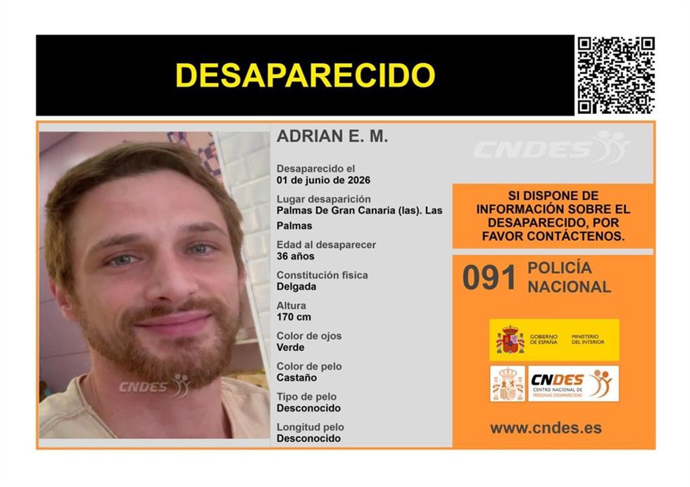 Adrián E.M., desaparecido en Las Palmas de Gran Canaria