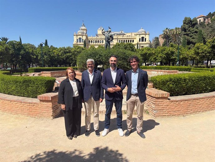 Carmen Martin, Josele Aguilar, Mariano Ruiz Y Pablo Orellana, Del PSOE, En Rueda De Prensa En Malag