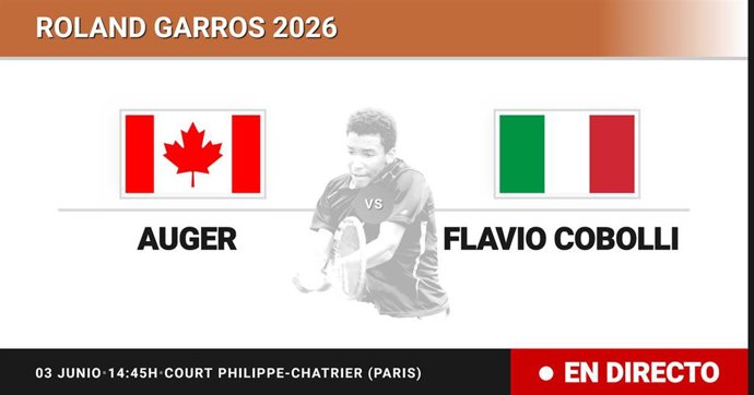 Felix Auger-Aliassime - Flavio Cobolli: resumen y estadísticas del partido de Cuartos de final de Roland Garros ATP