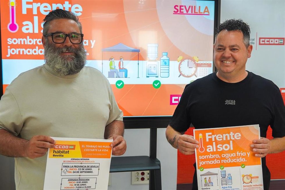 Sindicato CCOO en una campaña de medidas de protección de los trabajadores frente a las altas temperaturas