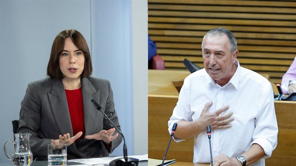 Archivo - La ministra de Ciencia, Innovación y Universidades y secretaria general del PSPV, Diana Morant (i), y el síndic de Compromís en Les Corts, Joan Baldoví (d), en imágenes de archivo