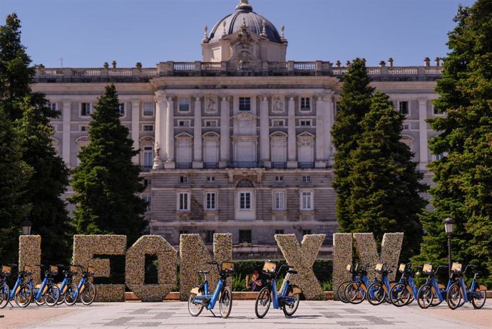 Flores de ramos de novia, bañadas con glicerina para conservarlas, dan vida a letras gigantes con el nombre de León XIV