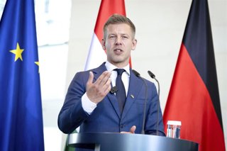 El primer ministro húngaro, Peter Magyar, en su reciente visita a Berlín. 