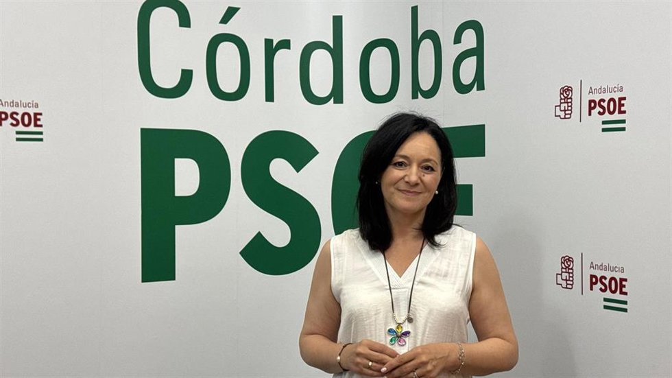 La secretaria general del PSOE de Córdoba, Rafi Crespín, en la sede provincial de su partido.
