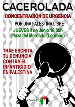Acampada por Palestina de La Rioja convoca una cacerolada "para denunciar el infanticidio de Israel"