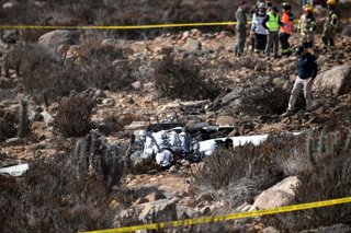 La Higuera 03 de Junio 2026. Avion Pillan T-35 de la Fuerza Aérea de Chile sufre accidente aereo en el sector de quebrada  onda en la comuna de La Higuera, region de Coquimbo. Alejandro Pizarro Ubilla/Aton Chile