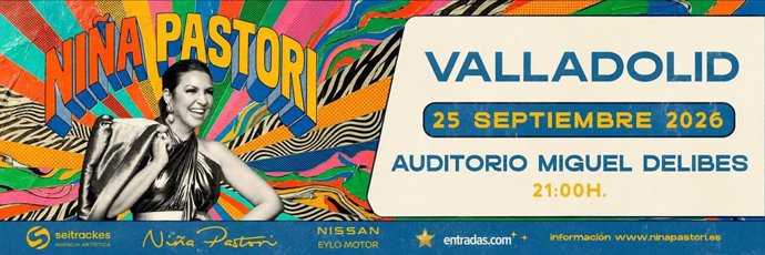 Flyer del concierto de Niña Pastori en Valladolid el 25 de septiembre.