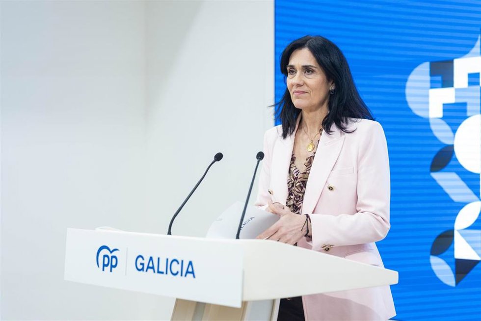 La secretaria general del PPdeG, Paula Prado, en rueda de prensa.