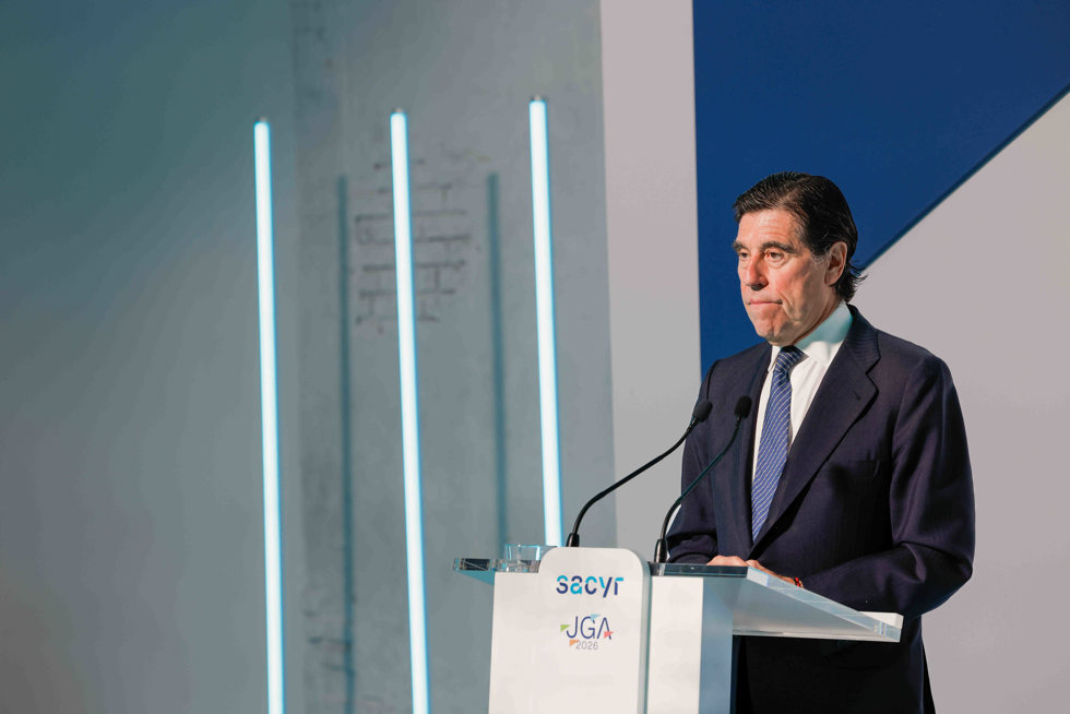 El presidente de Sacyr, Manuel Manrique, durante la junta de accionistas