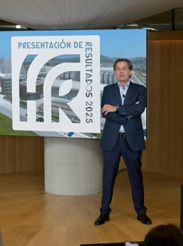 Presidente ejecutivo de la Corporación Hijos de Rivera, Ignacio Rivera, durante la presentación de resultados en la nueva factoría de Morás (Arteixo).