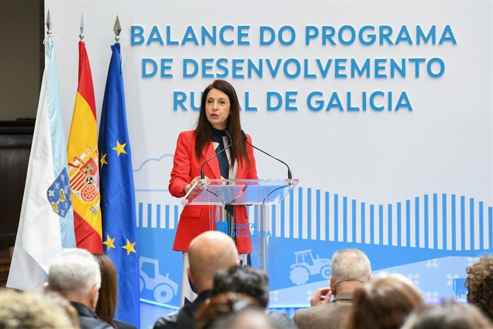 La conselleira do Medio Rural, María José Gómez, en acto sobre el PDR 2014-2022