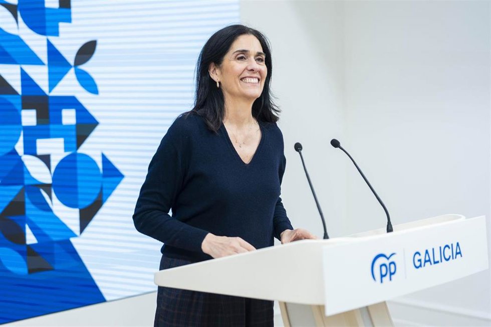 La secretaria general del PPdeG, Paula Prado, en rueda de prensa.