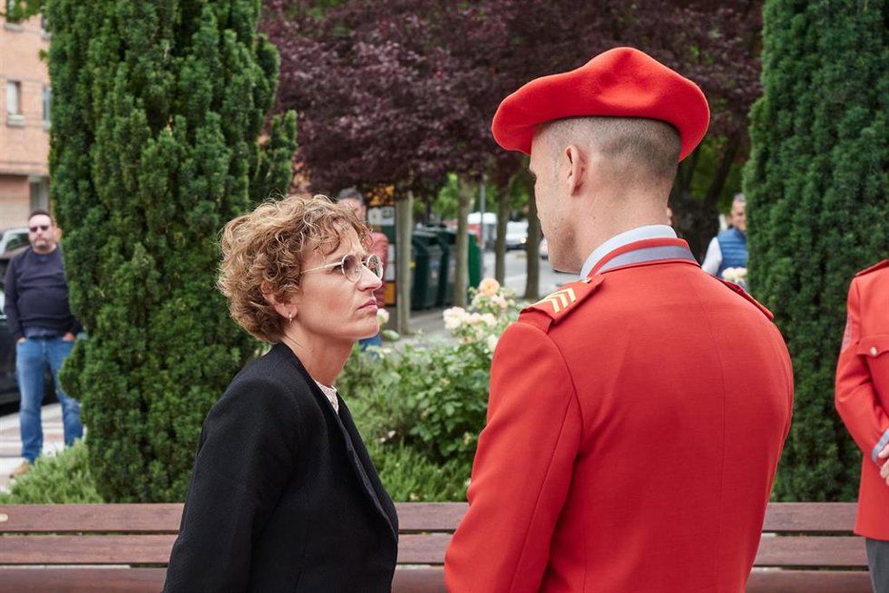 La presidenta de Navarra ha acudido al tanatorio San Alberto.
