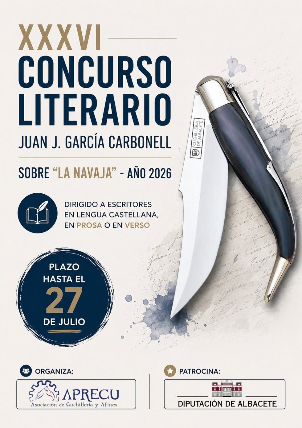 Cartel del Concurso Literario de Aprecu.