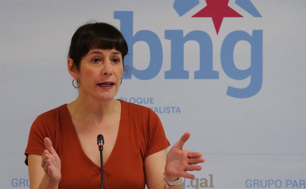 La portavoz nacional del BNG, Ana Pontón, en rueda de prensa.