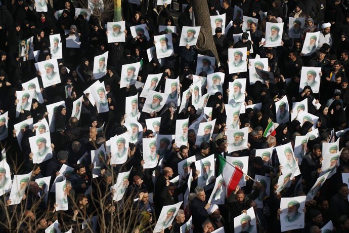 May 13, 2026, Iran, Iran: Protesters gather during a demonstration in support of the government and against U.S. and Israeli strikes after the killing of Iran's Supreme Leader Ayatollah Ali Khamenei. The United States and Israel launched strikes against I