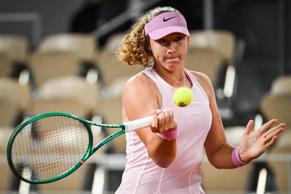 La tenista rusa Mirra Andreeva en Roland Garros.