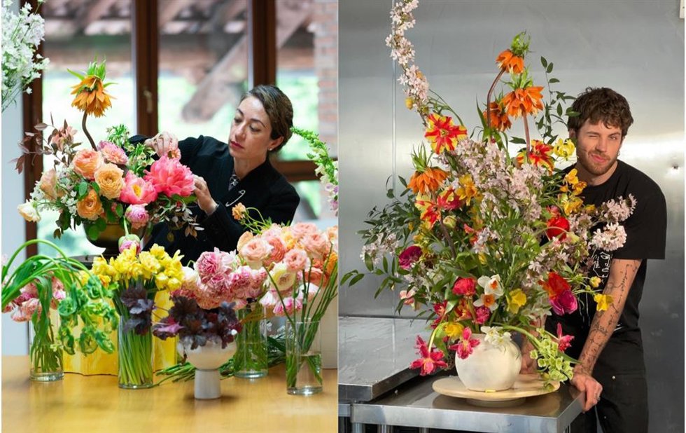 Los artistas florales Tulipina y Hamish Powell.