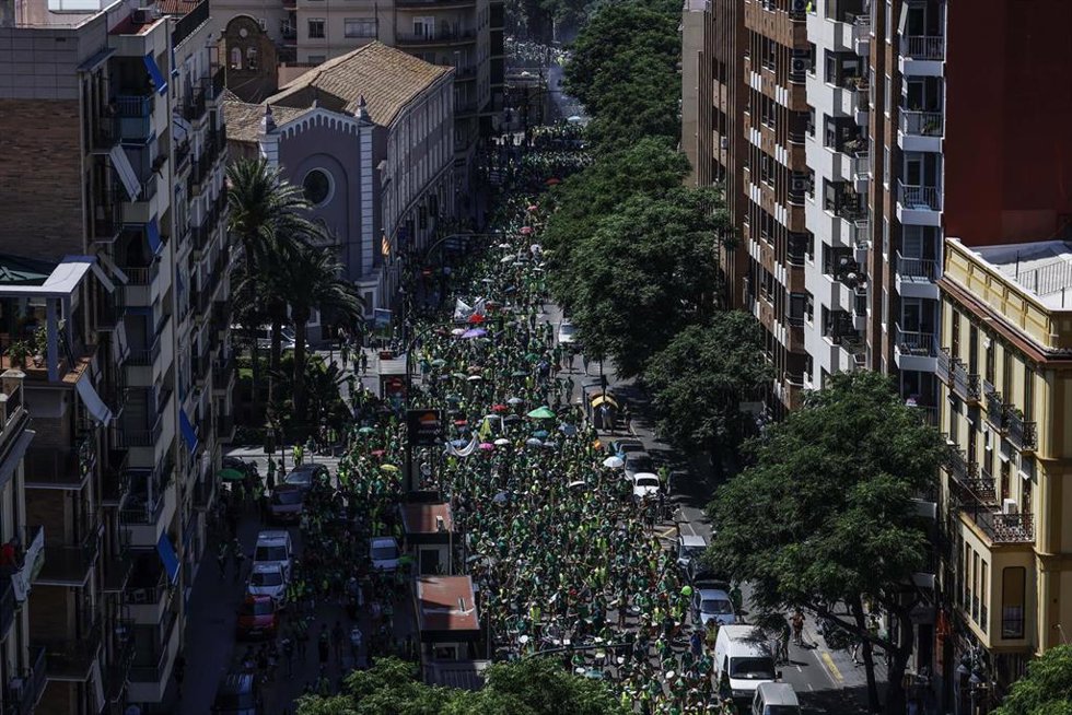 Manifestación a favor de la educación pública, a 4 de junio de 2026, en València