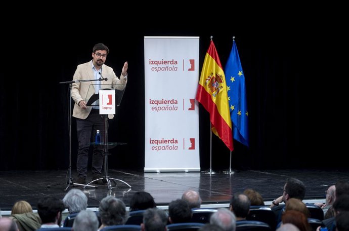 Archivo - Arquivo - O líder da Esquerda Espanhola, Guillermo del Valle, discursa durante o evento de apresentação do partido político “Esquerda Espanhola”, na Casa del Reloj, em 17 de março de 2024, em Madri (Espanha). Este novo partido pretende se tornar