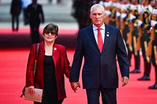 Archivo - CHINA, BEIJING - SEPTEMBER 3, 2025: Cuban President Miguel Diaz-Canel and First Lady Lis Cuesta Peraza arrive for a military parade marking the 80th anniversary of victory over the militarist Japan and the end of World War II