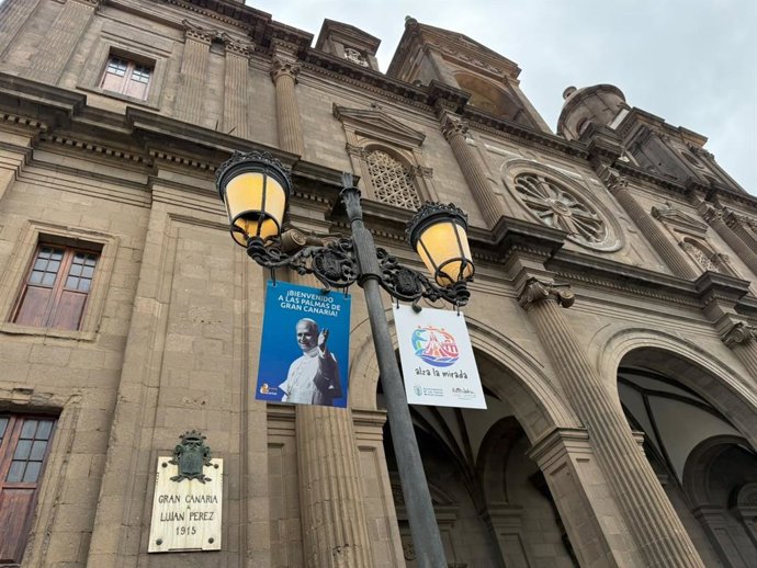 Las Palmas de Gran Canaria da la bienvenida al Papa León XIV con una campaña especial en toda la ciudad