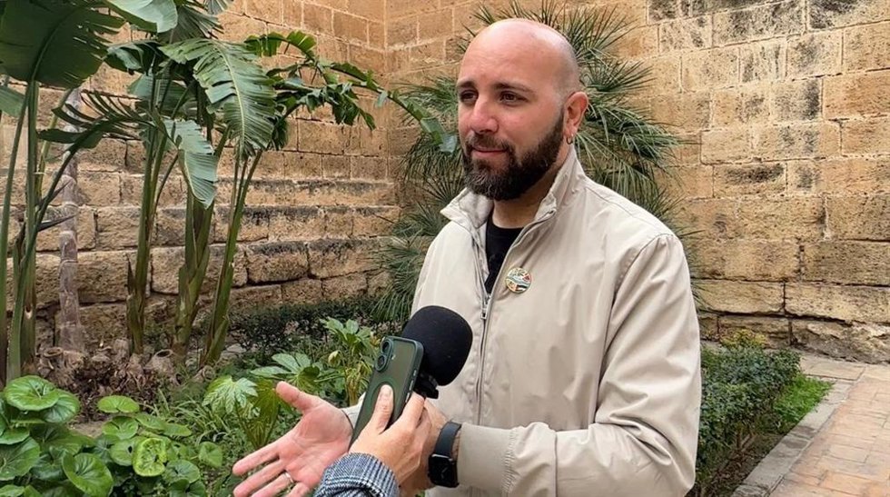 Archivo - El secretario de la Agrupación Municipal del PSOE de Almería, Juanfra Colomina.