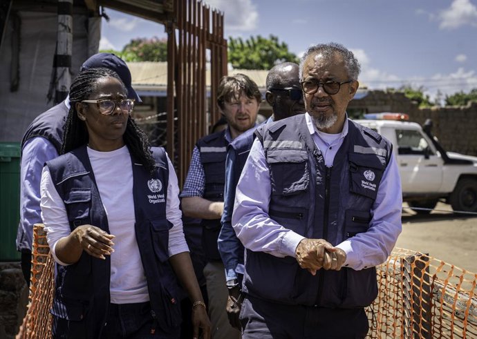 BUNIA, June 1, 2026  -- World Health Organization Director-General Tedros Adhanom Ghebreyesus visits Bunia, the capital of Ituri Province in northeastern Democratic Republic of the Congo (DRC), May 31, 2026.   Five patients infected with the Ebola Bundibu