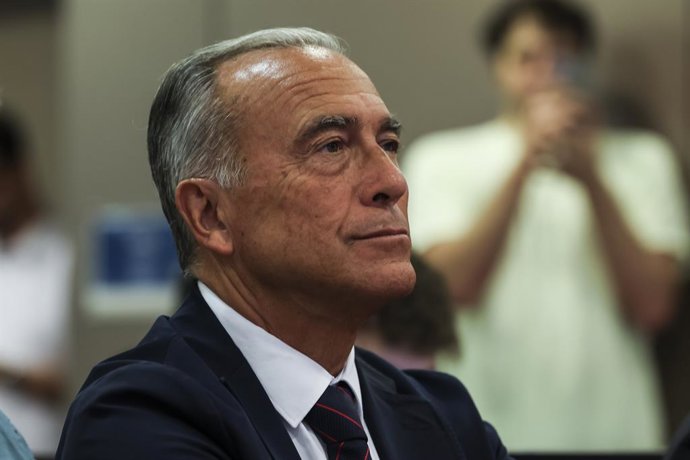Rafa Yuste, President of FC Barcelona, during Xavi Pascual departure as coach at the Palau Blaugrana on May 28, 2026, in Barcelona, Spain.