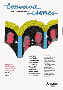 Cartel del ciclo 'Conversaciones entre autores y autoras'.