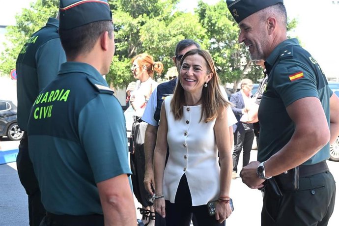 La secretaria general de Protección Civil y Emergencias, Virginia Barcones, en su visita la frontera entre Melilla y Marruecos