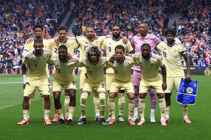 La selección de Curazao en un amistoso previo al Mundial 2026 en Escocia