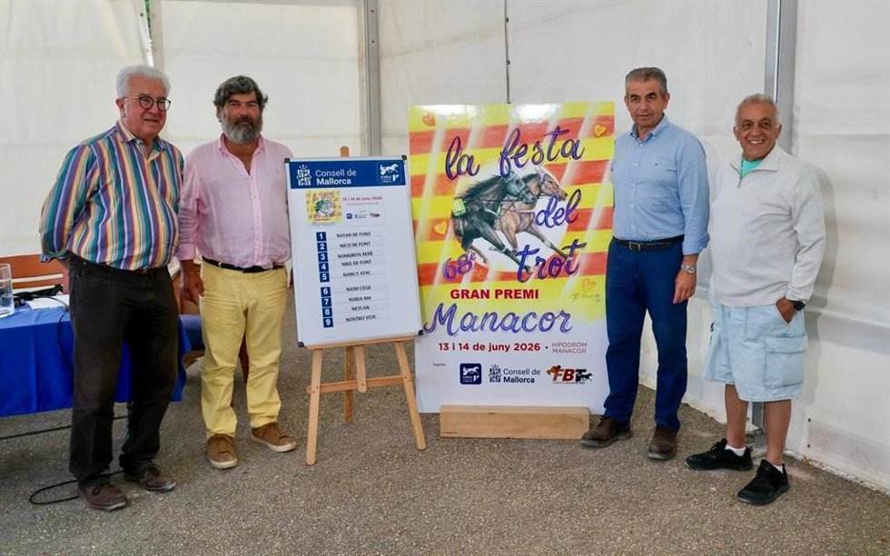 El Hipódromo de Manacor presenta el cartel y el sorteo de dorsales del Gran Premio 2026 del 14 de junio.