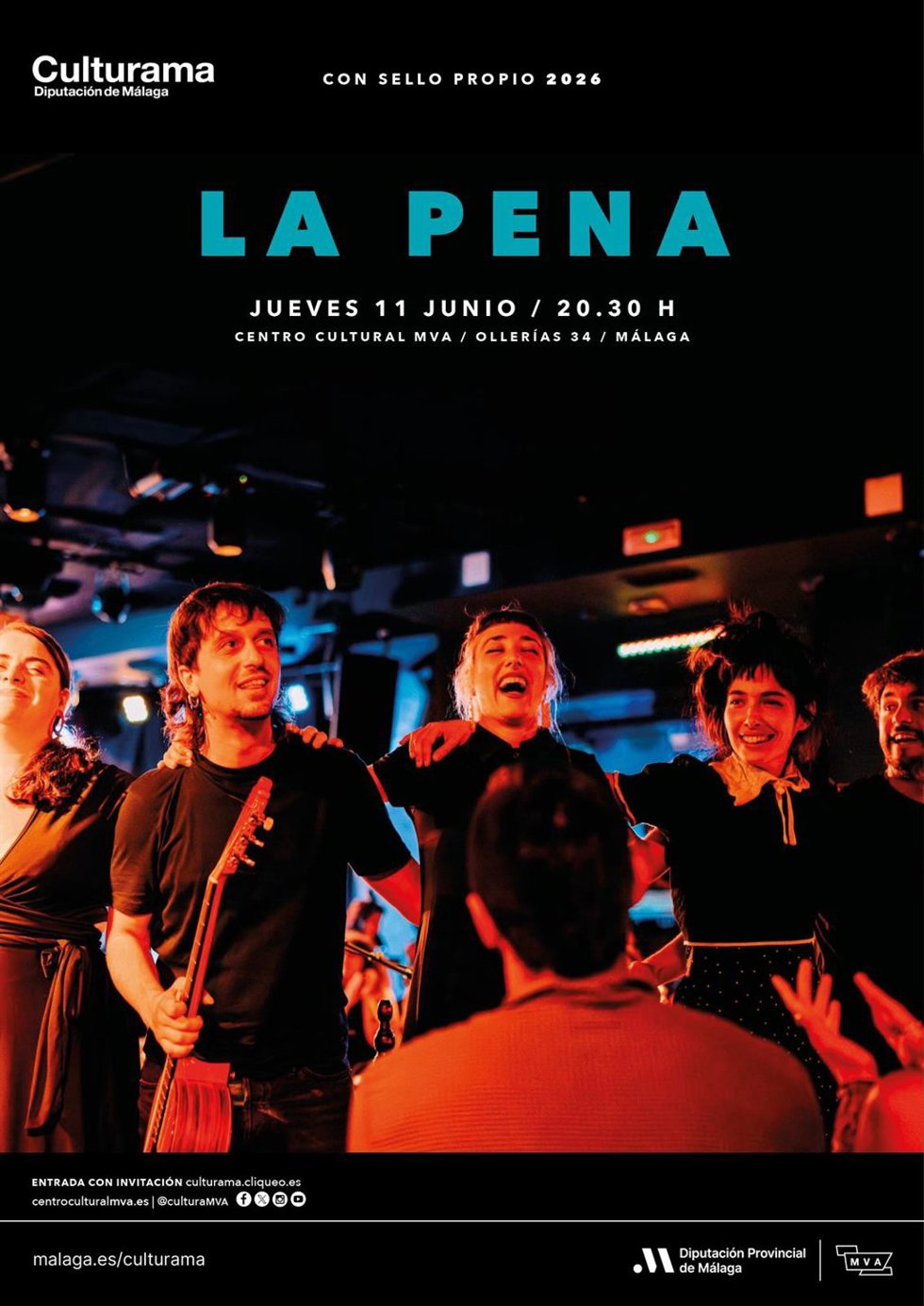 El ciclo 'Con Sello Propio' del Centro Cultural María Victoria Atencia (calle Ollerías, 34) cierra el primer semestre del año con el concierto de La Pena.
